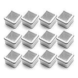 Tosnail 5 oz. Clear Top Square Empty Tin - Great for Store Spices, Candies, Tea or Gift Giving, Pack of 12