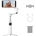 Insta360 Flow 2 Pro White - Foldable AI Phone Gimbal, Track in 200+ iOS Apps, Multi-Person & 360 Pan Tracking, Built-in Tripod/Selfie Stick, iPhone/Android Stabilizer