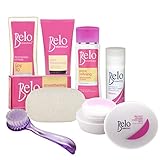 Belo Essentials Face & Body Complete Whitening 7pc Set Smoothening Soap, SPF Day Cream, Lotion, Face Wash, Toner, Roll-On Deodorant, and Cleansing Brush -Great for Oily and Acne-Prone Skin