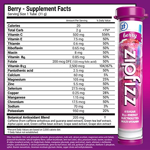 Zipfizz Energy Drink Mix, Electrolyte Hydration Powder with B12 and