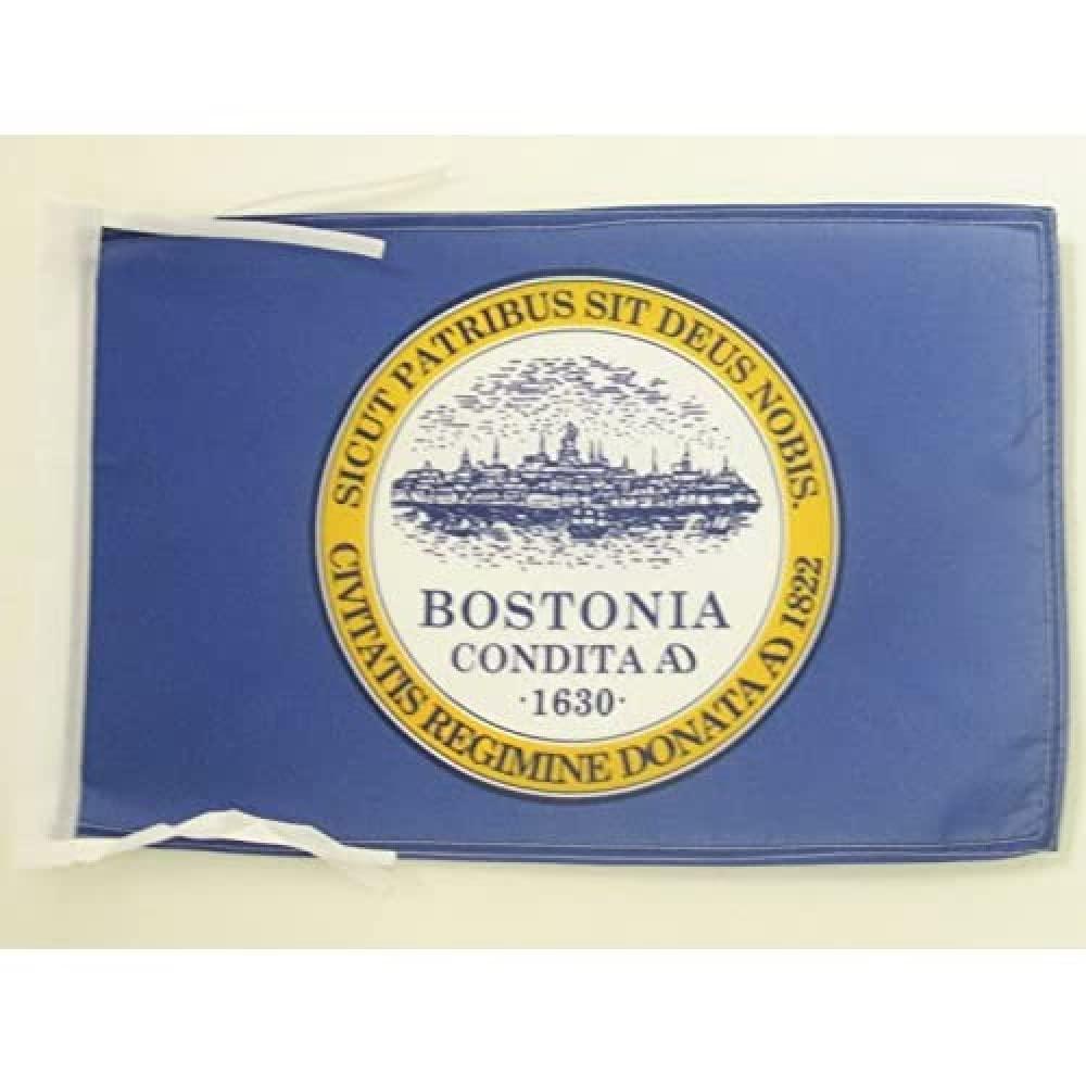 AZ FLAG - Boston City Flag - 18'' x 12'' - 100% Polyester Massachusetts - USA Small Banner with Two Cords - Fade Resistant - Vivid Colors - 18x12 in - 45x30 Cm โ image 1