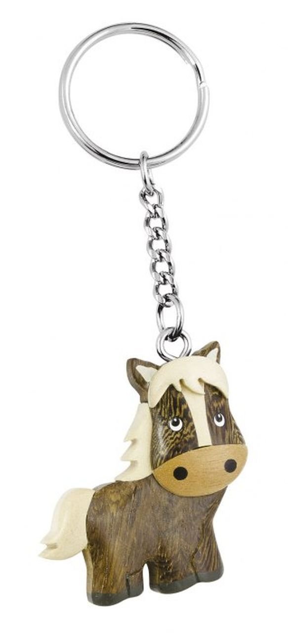 Ten Wooden donkey keychain cod.EL34632 cm 9,5x4x1,5h by Varotto & Co.