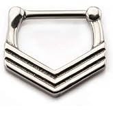 Pierced Owl Triple Chevron Septum Clicker in 316L Stainless Steel