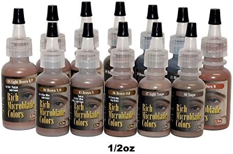 Rich Microblade Colors Permanent Makeup Tattoo Ink – 1/2oz Bottle – Light Brown R/P