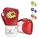 SKL Kids Boxing Gloves 4oz Training Gloves for Children Cartoon Sparring Boxing Gloves Training Mitts Junior Punch PU Leather Age 5-12 Years(Red)