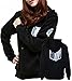 UGET Women's Attack on Titan Long Sleeve Hoodies Sweater Jacket Costume Coats Asia XXL Black