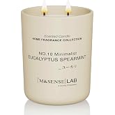 M&amp;SENSE Natural Soy Large Candle| Eucalyptus Mint | 16.6 oz, 95H Burn | Scented Candles for Relaxation, Meditation, Home D&eacute;cor | for Bedroom, Office, Party