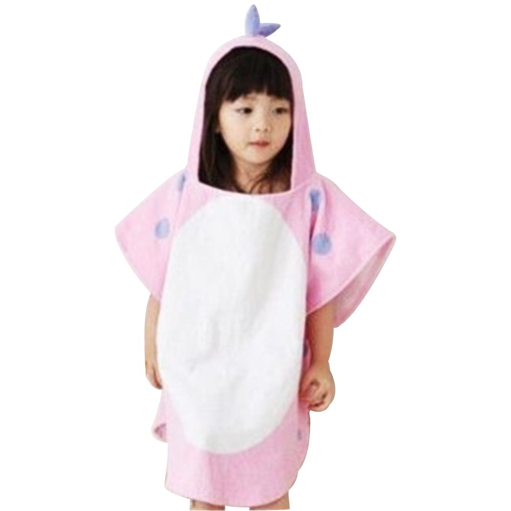 Childrens Dinosaur Hooded Beach Bath Soft Cotton Towel Poncho Swim