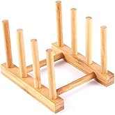 YWSHF Bamboo Wooden Dish Rack Dishes Drainboard Drying Drainer Storage Holder Stand Kitchen Cabinet Organizer for Dish,Plate,Bowl,Cup Pot,Lid,Book