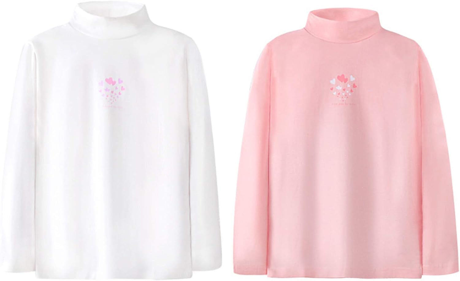 Girl Long Sleeve Tee Shirt Cotton Casual Winter Crewneck Basic Graphic T-Shirt 3 Packs Sets: Clothing