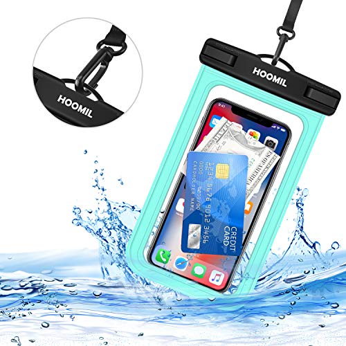 HOOMIL Universal Waterproof Cell Phone Case Pouch IPX8 Dry Bag for Samsung Galaxy Note 10 5G /9/A20/A10/A50/A70 up to 6.5-inch, Underwater Case for Pools Beach Kayaking Travel 2 Pack (Black, Green)