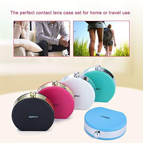 Contact Lens Box, Mini Contact Lens Holder Eye Care Lenses Case Set Cute Lovely Travel Kit Box (Rose) - Thumbnail 7