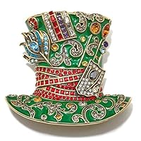 Heidi Daus Swarovski Enamel and Crystal Pin ~ Mad Hatter