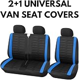 BAAZ Universal Van Seat Covers 3D Stripe Blue Front Driver Passenger 2+1 view 3