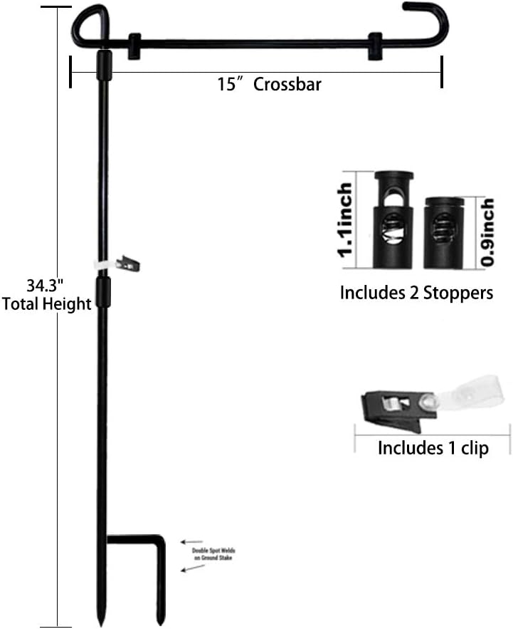 MAXZONE Garden Flag Stand Banner Flagpole, Black Wrought Iron Yard Garden Flag Pole - Holds Flags up to 12.5" in Width for Outdoor Garden Lawn : Garden & Outdoor