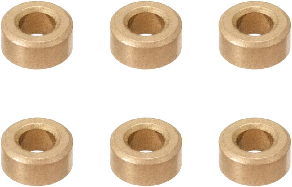 sourcing map Sintered Bronze Bushings 6pcs 4mm Bore 8mm OD 4mm Length