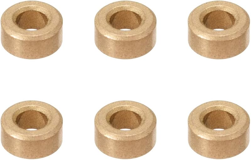 sourcing map Sintered Bronze Bushings 6pcs 4mm Bore 8mm OD 4mm Length