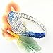 EVER FAITH Women's Austrian Crystal Cool Animal Fly Dragon Bangle Bracelet Royal Blue Silver-Tone