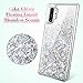 Caka Case Compatible for Galaxy Note 10 Plus Glitter Case for Girls Women Liquid Bling Flowing Sparkle Shining Phone Case for Samsung Galaxy Note 10+ Plus 5G (6.8 inch) (Silver)