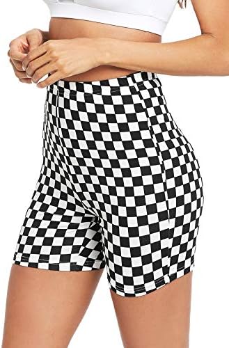 Women's Checkered Bike Shorts Active Leggings