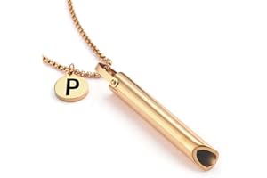 CBZWGH Stainless Steel Breathing Necklace,Mindful Breathlace Nnecklace,Strong Chain - Breathing Necklace for Breathwork,Anxiety Stress Relief Meditation Tools