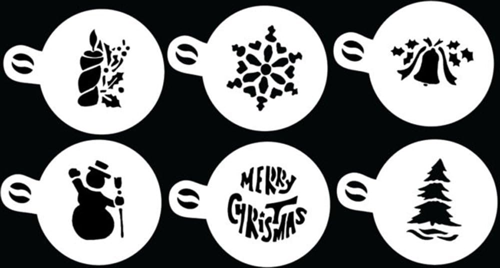 Christmas Pack Cappuccino/Coffee stencils. Second Edition Cake Dusters