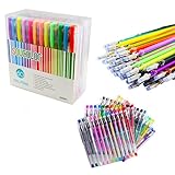 Soucolor 120 Coloring Gel Pens Set, 60 Colored Pens Plus 60 Ink Refills, Perfect for Adult Coloring Books, Scrapbooking, Drawing, Doodle, Craft and Kids Projects