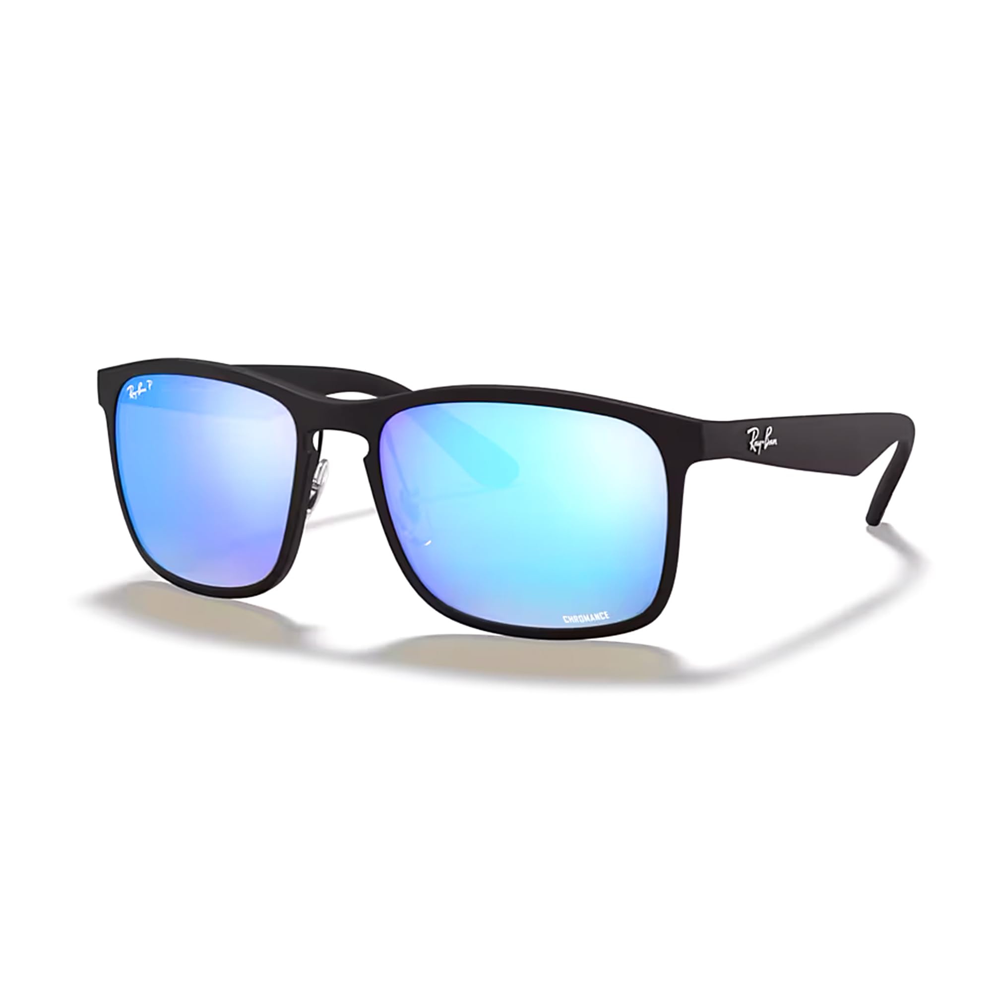 Photo 1 of Ray-Ban RB4264 601SA1 58M Matte Black/Blue Flash Polarized Rectangular Sunglasses For Men For Women +BUNDLE with ACCESSORY EYEWEAR KIT