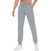 SEVEGO Men's 31"/33"/35"/37" Tall Inseam Joggers Lightweight Sweatpants 3 Zipper Pocket Tapered Athletic Workout Gym Pant 35", Light Gray, XXL