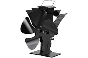 Tomersun Stove Fan 5 Blades Wood Stove Fan Silent Heat Powered Wood Burner Fan for Log Burner/Fireplace/Wood Burning Stove