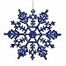 Northlight Club Pack of 24 Lavish Blue Glitter Snowflake Christmas Ornaments 4