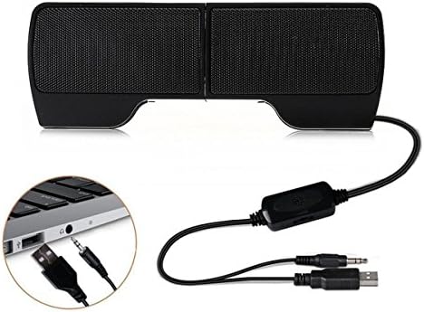 1 Pair Mini USB Stereo Speakers,INorton Portable Clip-on USB 3.5 mm Powered Detachable Multimedia Soundbar for Notebook,PC,MP3