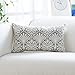 HWY 50 Grey Gray Decorative Lumbar Pillow Cover Rectangle 12x20 Inch (1 Piece), Embroidered Cotton Farmhouse Cushion Cover Pillow Case for Sofa Couch Living Room Bed, Minimalist Floral
