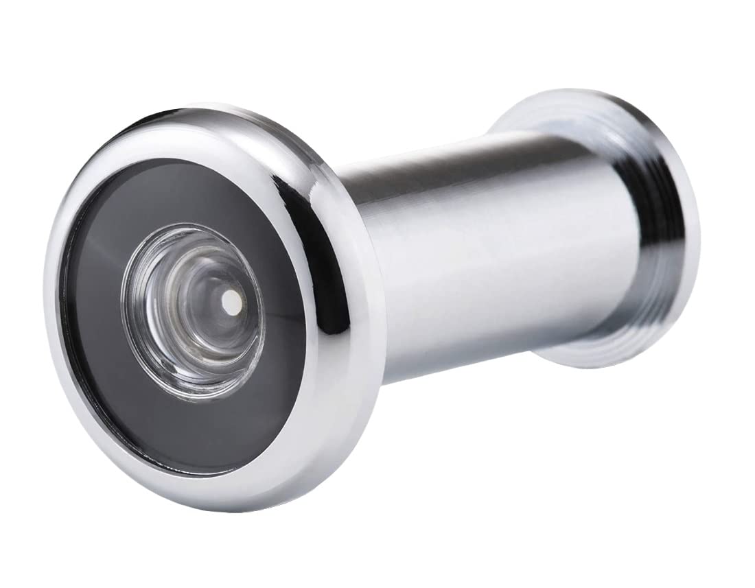 TERF® Polished Chrome 180 Degree Door Viewer with Glass Lens Wide Angle Door Spy Hole Security for Front Door, Peep Holes for Front Doors Viewer Safety fit for 35mm to 50mm Door