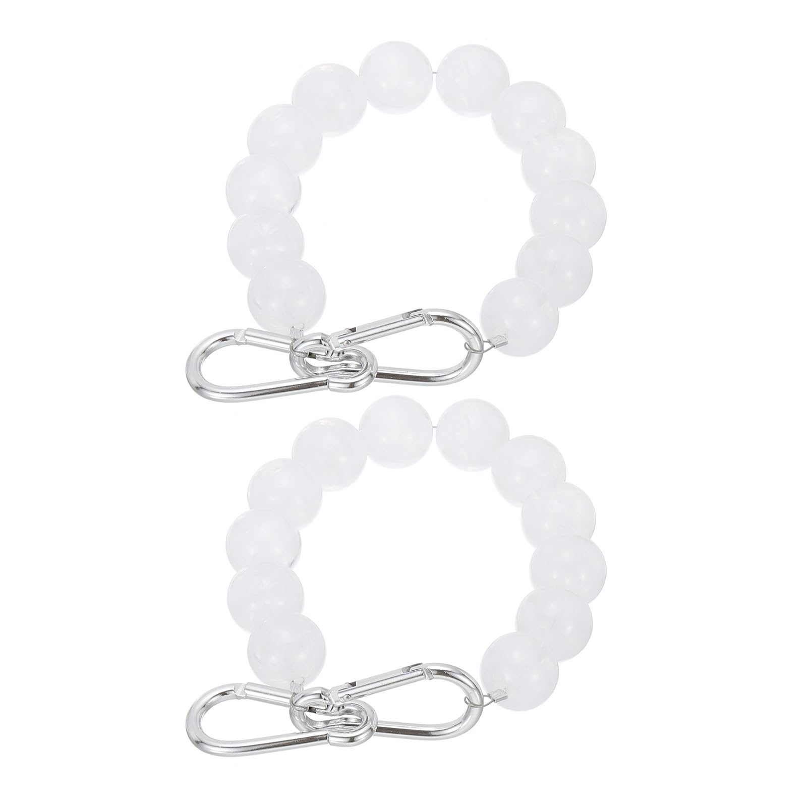 PATIKIL Flagpole Retainer Ring Flag Pole Accessories, 2 Pcs Flagpole Mount Ring Accessories Keep Flag Close to Pole with Stainless Steel Cable for Indoor Outdoor, White, 3"