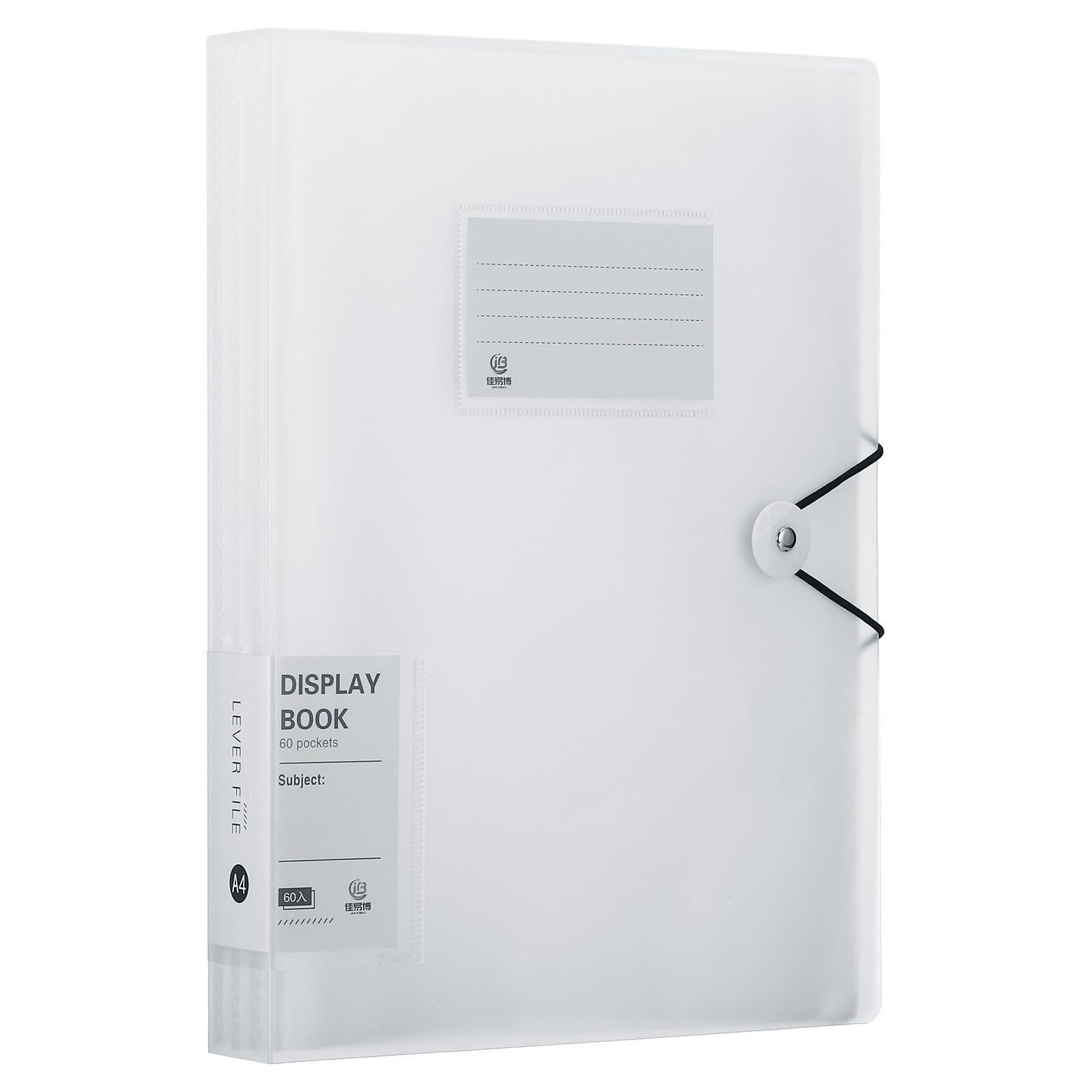 PATIKIL 8.5x11 Binders with Plastic Sleeve, 1 Pcs A4 Display 60 Pocket Portfolio Binder Folder Presentation Book with Clear Plastic Sheet Protector Sleeves for Artwork Documents,White