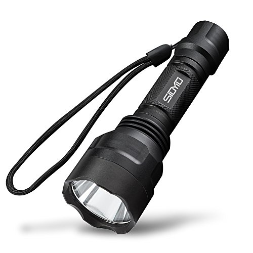 LED Torch Waterproof Tactical Flashlight - Super Bright 800 Lumens CREE LED, Handheld Lamp Bicycle Lights Include 18650 Rechargeable Battery and Charger, 5 Light Modes for Camping and Hiking