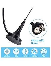 1090Mhz Antenna MCX Plug Connector 2.5dbi Gains ADS-B Aerial with Magnetic Base RG174 1m Extension Cable with MCX Female to SMA Male Adapter Connector