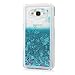 Grand Prime Case, Samsung Galaxy Grand Prime Case - Flowing Liquid Floating Bling Quicksand Glitter Sparkle Stars Hard PC Cover Cute Slim Protective Cover Stylus Pen Dust Plug by Badalink - Blue