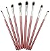 KOLIGHT® Set of 8pcs DIY Eye Brushes Set Eyeliner Eyeshadow Blending Pencil Brush Foundation Cosmetic Makeup-Pink+Silver