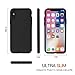 MYRIANN ZY699 Dual Layer Textured Ultra Slim Shock Absorbent PC 360 Full-Body Drop Resistant Protection with Tempered Glass Screen Protector for iPhone X - Black
