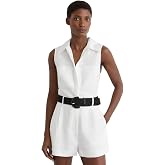 REISS Womens' TAYLOR Linen Belted Playsuit