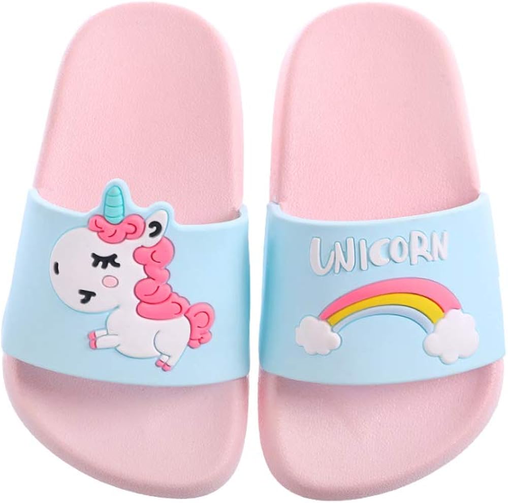  | Toddler Little Kids Unicorn Shower Pool Slide Sandals Non-Slip Summer Slippers Lightweight Beach Pool Water Shoes for Girls and Boys (Toddler/Little Kids) | Sandals