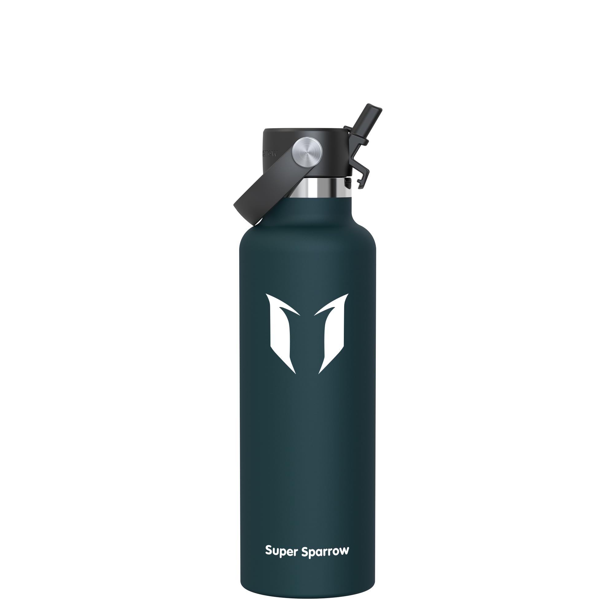 Super Sparrow Trinkflasche Edelstahl - Ultraleicht Thermobecher - 750ml - Standardmund Stroh-Deckel - BPA-Frei Thermoskanne, Thermosflasche für Sport, Travel, Schule, Outdoor