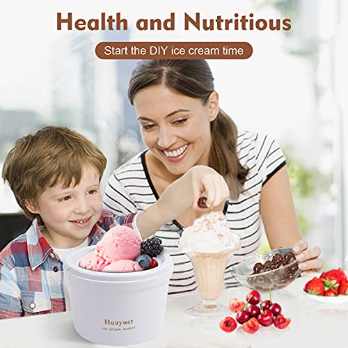 Huayuet Ice Cream Maker，Electronic Homemade Fruit Soft Serve Ice Cream Machine for Kids，Home Luxury Frozen Dessert Manufacturer，1.27 Quart Homemade Ice Cream Yogurt Sorbet DIY