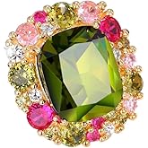 Viyuroyk 925 sterling silver Shiny multi-colored diamond Wedding ring Engagement ring Cubic Zirconia Diamond Rings Clothing, Shoes & Jewelry Women Jewelry Rings Statement