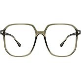 Dollger Oversized Blue Light Glasses for woman Square 90s Fashion Blue Light Blocking Glasses Men Non Prescription TR90 Frame