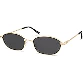 Appassal Retro Small Oval Sunglasses for Women Men Vintage 90s Style Hexagonal Trendy Metal Sun Glasses AP3716