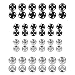 Sumind 80 Sets Metal Snaps Fasteners Press Studs Buttons Sew-on Snaps for Sewing, 8 mm and 10 mm, Silver and Gun-black