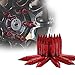 Xprite Red Aluminum Mounted 90mm Spike Extended Nut Refit Wheel Lug Nuts/Tire Screw M12x1.5